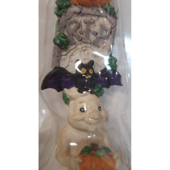 1998 SPOOKY HOLLOW RESIN PENCIL FIGURE HALLOWEEN GHOST BAT GRAVE  PUMPKIN OWL - Picture 3 of 6